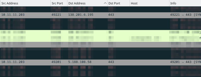 Finding the failed connections in Wireshark